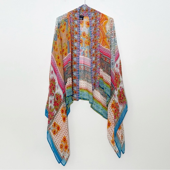 Anthropologie Vismaya Woman Floral Flowy Sheer Kimono Cardigan ONE SIZE Boho - Picture 4 of 8